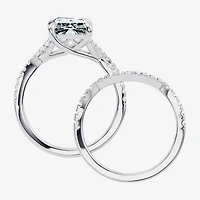 Signature By Modern Bride (F-G / Vs2-Si1) Womens 3 1/2 CT. T.W Lab Grown White Diamond 10K Gold Rectangular Side Stone Bridal Set