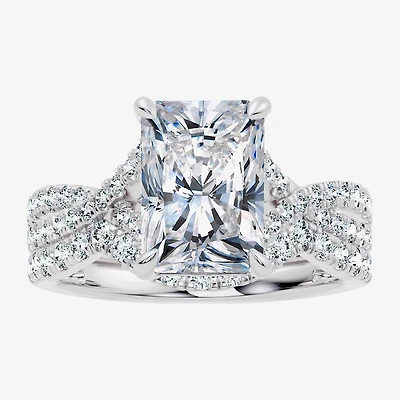 Signature By Modern Bride (F-G / Vs2-Si1) Womens 3 1/2 CT. T.W Lab Grown White Diamond 10K Gold Rectangular Side Stone Bridal Set