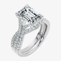 Signature By Modern Bride (F-G / Vs2-Si1) Womens 3 1/2 CT. T.W Lab Grown White Diamond 10K Gold Side Stone Bridal Set
