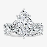 Signature By Modern Bride (F-G / Vs2-Si1) Womens 3 1/2 CT. T.W Lab Grown White Diamond 10K Gold Marquise Side Stone Bridal Set