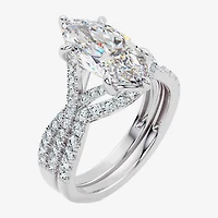 Signature By Modern Bride (F-G / Vs2-Si1) Womens 3 1/2 CT. T.W Lab Grown White Diamond 10K Gold Marquise Side Stone Bridal Set