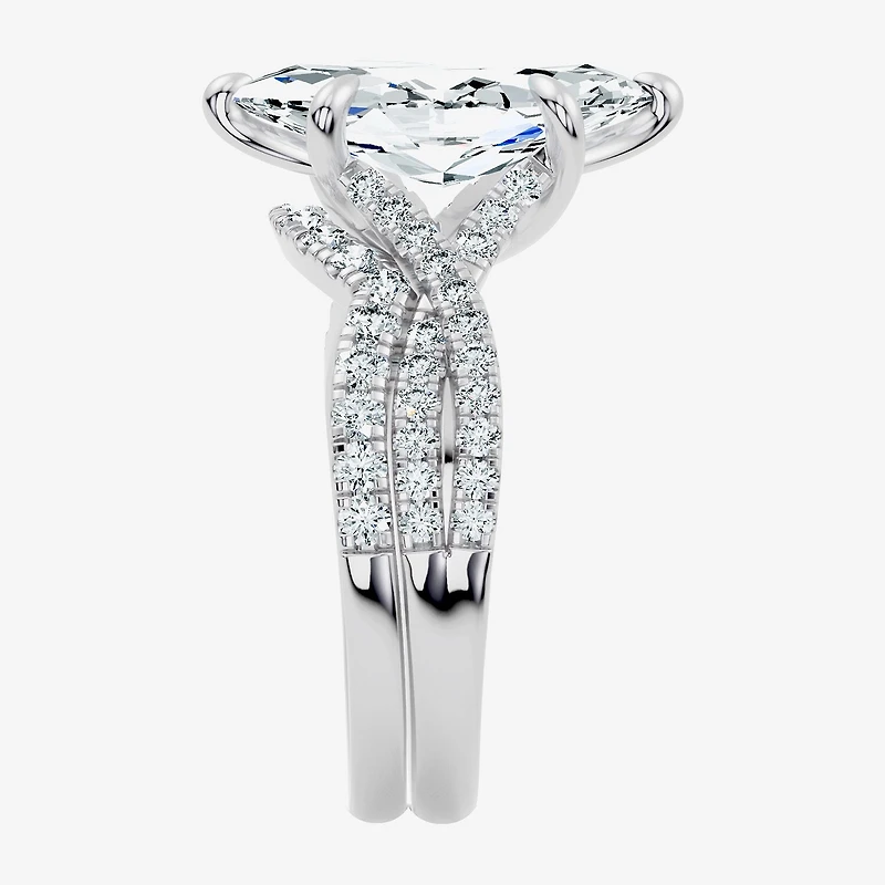 Signature By Modern Bride (F-G / Vs2-Si1) Womens 3 1/2 CT. T.W Lab Grown White Diamond 10K Gold Marquise Side Stone Bridal Set