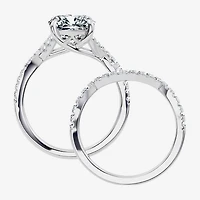 Signature By Modern Bride (F-G / Vs2-Si1) Womens 3 1/2 CT. T.W Lab Grown White Diamond 10K Gold Cushion Side Stone Bridal Set