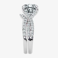 Signature By Modern Bride (F-G / Vs2-Si1) Womens 3 1/2 CT. T.W Lab Grown White Diamond 10K Gold Cushion Side Stone Bridal Set