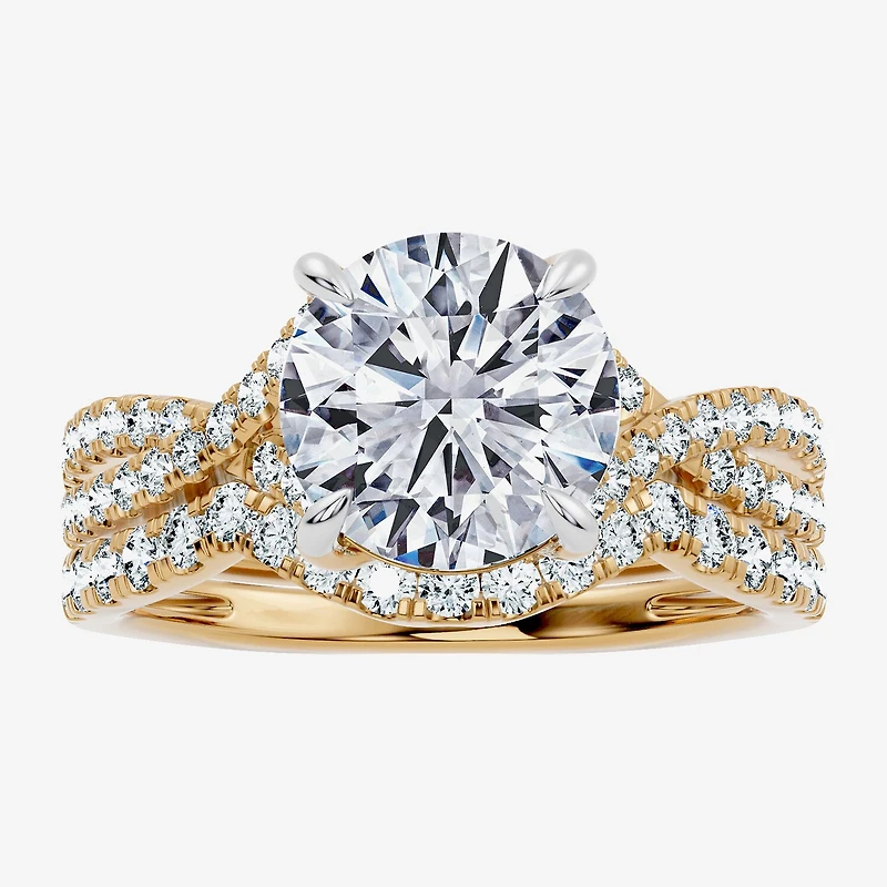Signature By Modern Bride (F-G / Vs2-Si1) Womens 3 1/2 CT. T.W Lab Grown White Diamond 10K Gold Round Side Stone Bridal Set