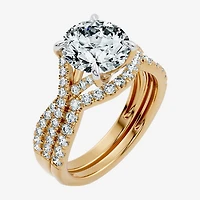 Signature By Modern Bride (F-G / Vs2-Si1) Womens 3 1/2 CT. T.W Lab Grown White Diamond 10K Gold Round Side Stone Bridal Set