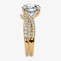 Signature By Modern Bride (F-G / Vs2-Si1) Womens 3 1/2 CT. T.W Lab Grown White Diamond 10K Gold Round Side Stone Bridal Set