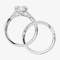 Signature By Modern Bride (F-G / Vs2-Si1) Womens 3 1/2 CT. T.W Lab Grown White Diamond 10K Gold Cushion Side Stone Bridal Set