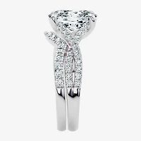 Signature By Modern Bride (F-G / Vs2-Si1) Womens 3 1/2 CT. T.W Lab Grown White Diamond 10K Gold Cushion Side Stone Bridal Set