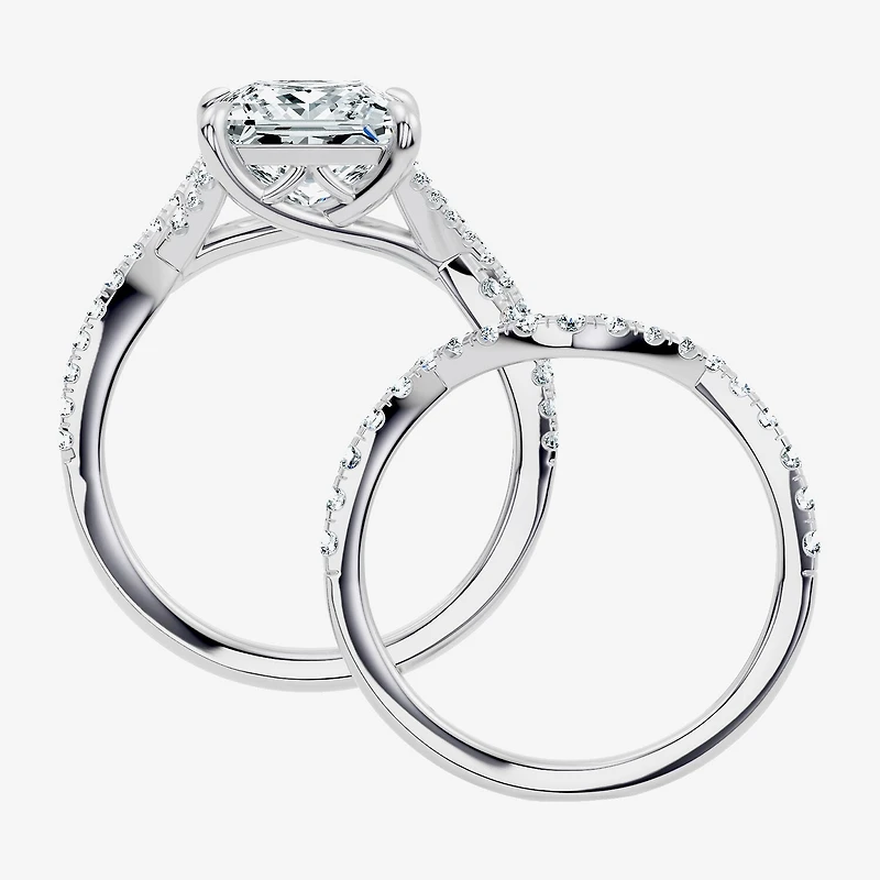 Signature By Modern Bride (F-G / Vs2-Si1) Womens 3 1/2 CT. T.W Lab Grown White Diamond 10K Gold Side Stone Bridal Set