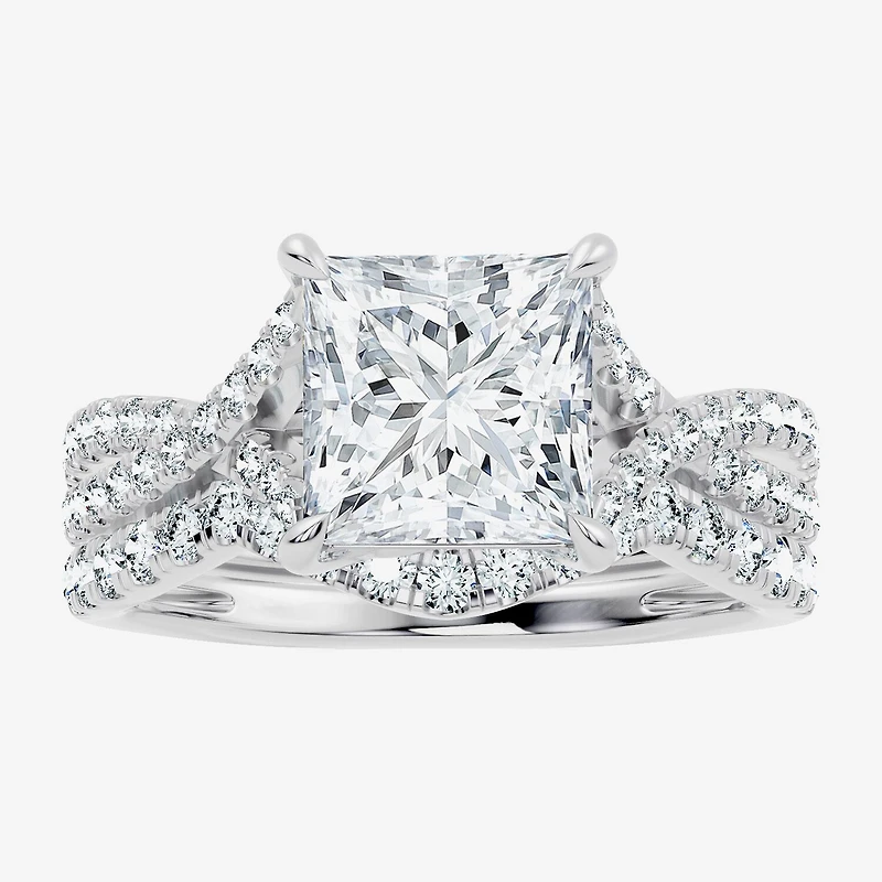 Signature By Modern Bride (F-G / Vs2-Si1) Womens 3 1/2 CT. T.W Lab Grown White Diamond 10K Gold Side Stone Bridal Set