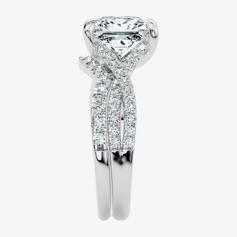 Signature By Modern Bride (F-G / Vs2-Si1) Womens 3 1/2 CT. T.W Lab Grown White Diamond 10K Gold Side Stone Bridal Set