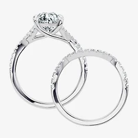 Signature By Modern Bride (F-G / Vs2-Si1) Womens 3 1/2 CT. T.W Lab Grown White Diamond 10K Gold Pear Side Stone Bridal Set