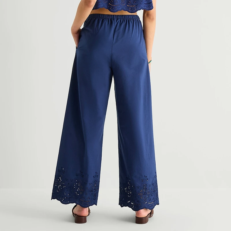 Forever 21 Womens Juniors Straight Mid Rise Pull-On Pant