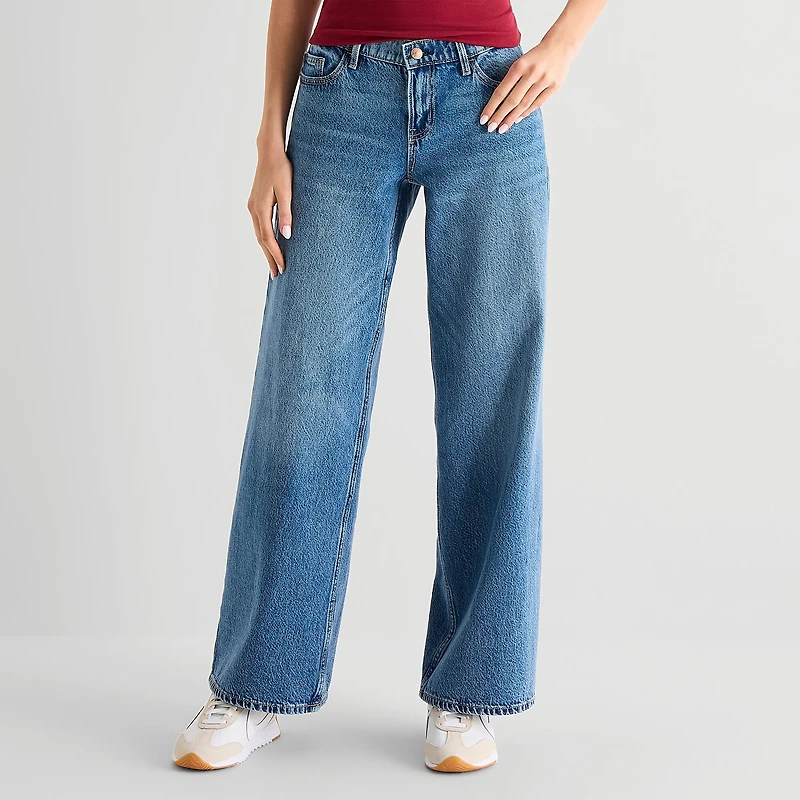 Arizona Womens Juniors Low Rise Baggy Fit Jean