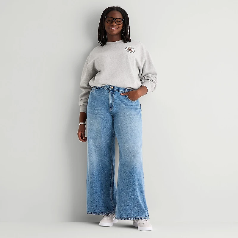 Arizona Womens Juniors Plus Low Rise Baggy Fit Jean