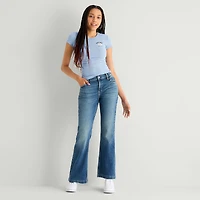 Arizona Curvy Womens Juniors High Rise Bootcut Jean