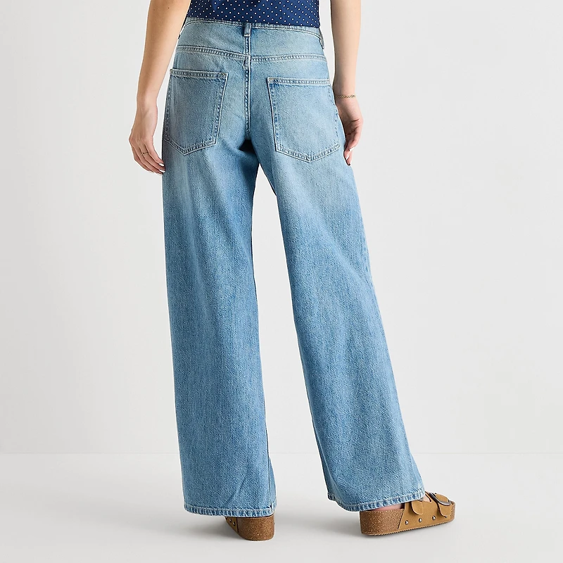 Arizona Womens Juniors Low Rise Baggy Fit Jean