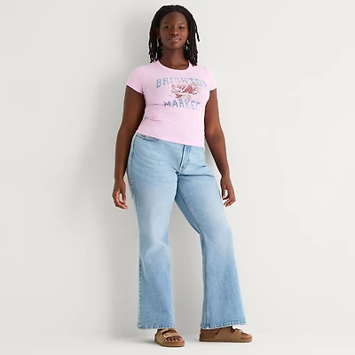 Arizona Womens Juniors Plus Low Rise Bootcut Jean