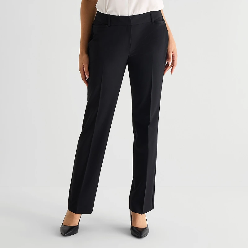 Liz Claiborne Audra Curvy Womens Straight Mid Rise Trouser