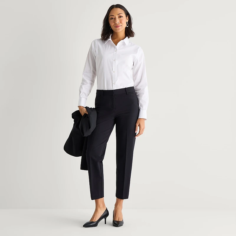 Liz Claiborne Emma Womens Straight Mid Rise Ankle Pant