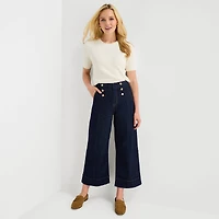 St. John's Bay Womens High Rise Cropped Wide Leg Jean