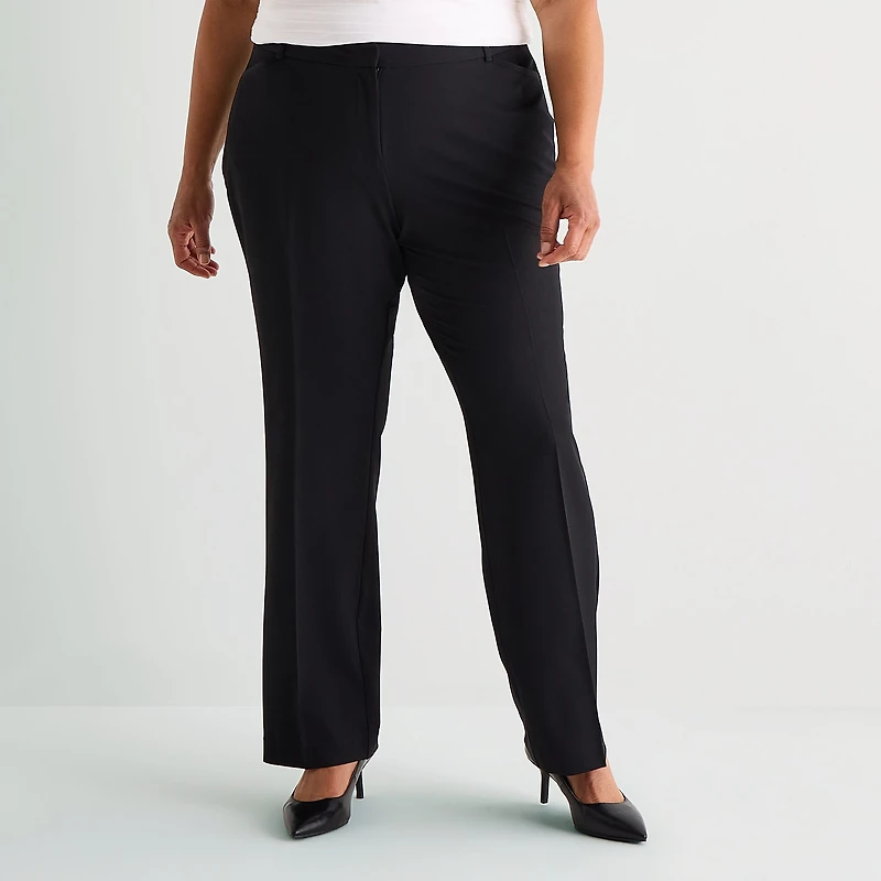Liz Claiborne Audra Curvy Womens Straight Mid Rise Trouser