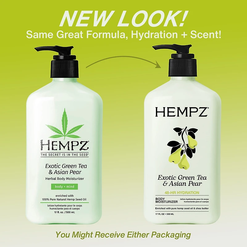 Hempz Exotic Green Tea And Asian Pear Herbal Body Moisturizer 17oz.