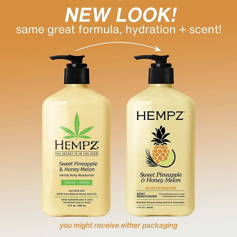 Hempz Sweet Pineapple & Honey Melon Herbal Body Moisturizer 17 Oz.