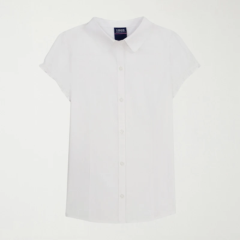 IZOD Womens Juniors Short Sleeve Blouse