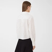 RM Rebecca Minkoff Womens Fitted Long Sleeve Loose Fit Button-Down Shirt