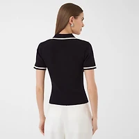 RM Rebecca Minkoff Womens Short Sleeve Polo Shirt