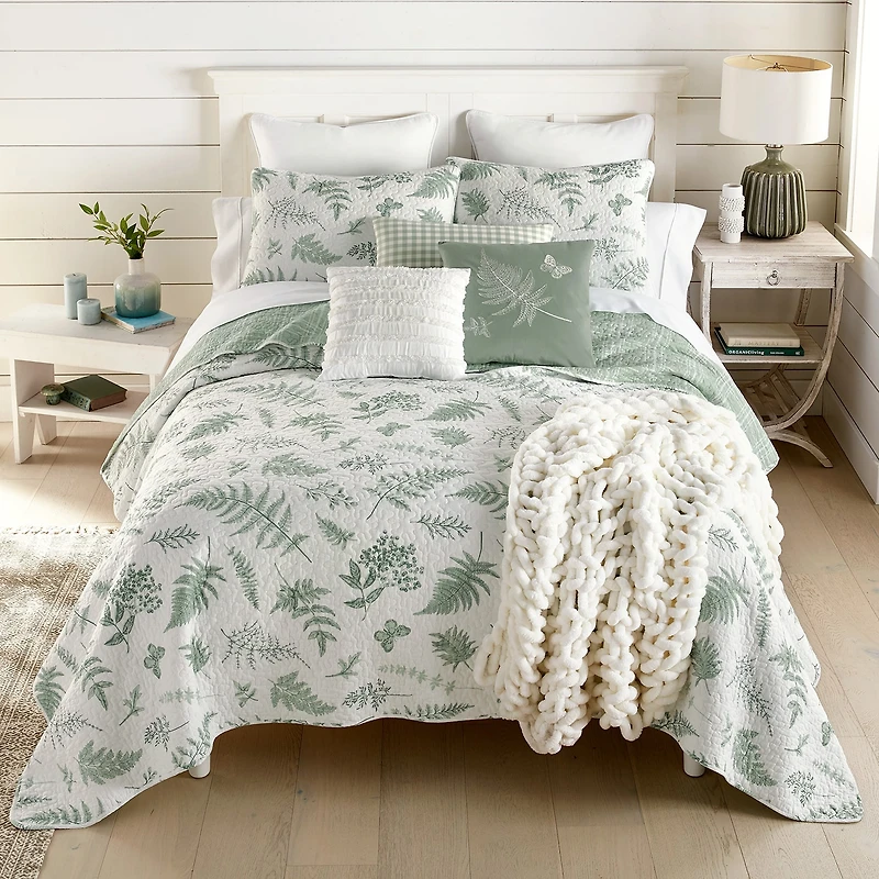Shavel Home Products Botanical Check Throw Pillow Cover