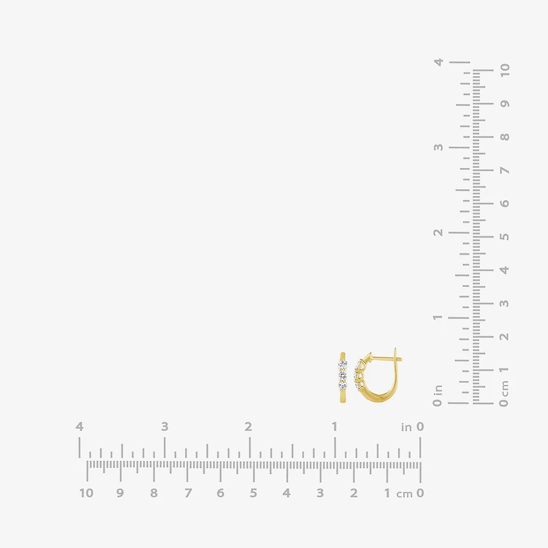 (H-I / I1) Womens 1/2 CT. T.W. Lab Grown White Diamond 10K Gold 15.2mm Hoop Earrings