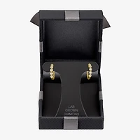 (G-H / I1-I2) Womens 1/6 CT. T.W. Lab Grown White Diamond 10K Gold 13.5mm Hoop Earrings