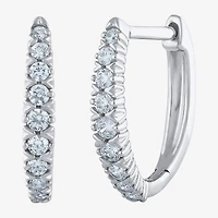 1/4 CT. T.W. Natural White Diamond 10K White Gold 11.8mm Hoop Earrings