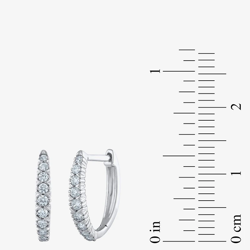 1/4 CT. T.W. Natural White Diamond 10K White Gold 11.8mm Hoop Earrings