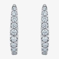 1/4 CT. T.W. Natural White Diamond 10K White Gold 11.8mm Hoop Earrings