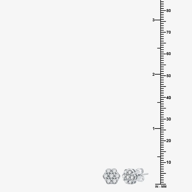 Diamond Blossom 1/2 CT. T.W. Natural White 10K Gold 7.1mm Stud Earrings