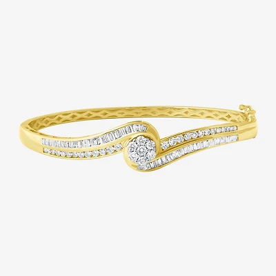 Diamond Blossom (G / Si2) Womens 2 CT. T.W. Lab Grown White Diamond 10K Gold Flower Bangle Bracelet