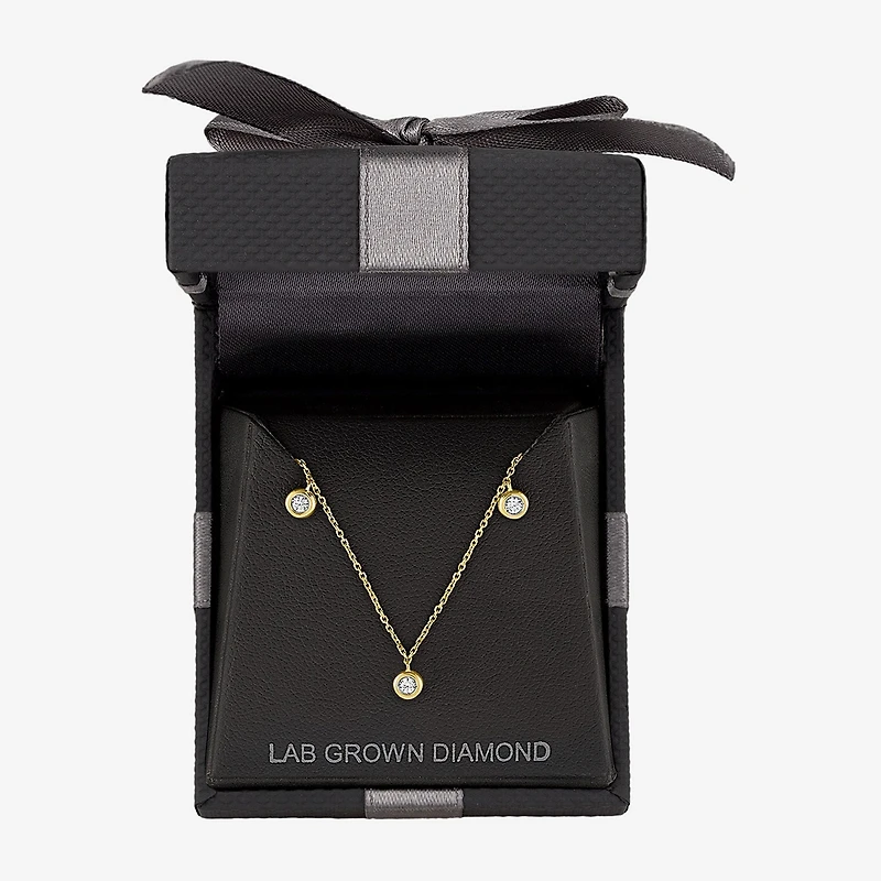 (G-H / I1-I2) Womens 1/6 CT. T.W. Lab Grown White Diamond 10K Gold 18 Inch Pendant Necklace