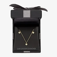 (G-H / I1-I2) Womens 1/6 CT. T.W. Lab Grown White Diamond 10K Gold 18 Inch Pendant Necklace