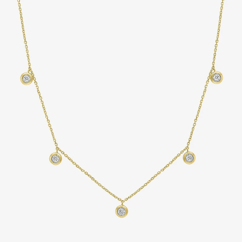 (G-H / I1-I2) Womens 1/6 CT. T.W. Lab Grown White Diamond 10K Gold 18 Inch Pendant Necklace