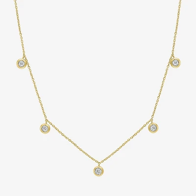 (G-H / I1-I2) Womens 1/6 CT. T.W. Lab Grown White Diamond 10K Gold 18 Inch Pendant Necklace