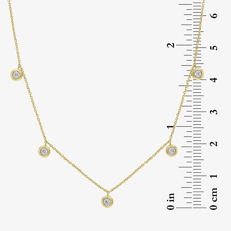 (G-H / I1-I2) Womens 1/6 CT. T.W. Lab Grown White Diamond 10K Gold 18 Inch Pendant Necklace
