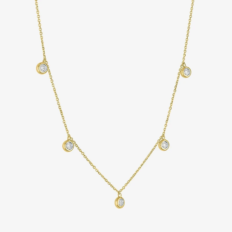 (G-H / I1-I2) Womens 1/6 CT. T.W. Lab Grown White Diamond 10K Gold 18 Inch Pendant Necklace