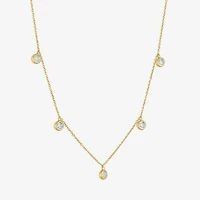 (G-H / I1-I2) Womens 1/6 CT. T.W. Lab Grown White Diamond 10K Gold 18 Inch Pendant Necklace
