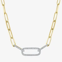 Diamond Addiction (G-H/ I1-I2) Womens 1/ CT. T.W. Lab Grown White Diamond 10K Gold Paperclip 18 Inch Pendant Necklace