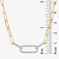 Diamond Addiction (G-H/ I1-I2) Womens 1/ CT. T.W. Lab Grown White Diamond 10K Gold Paperclip 18 Inch Pendant Necklace