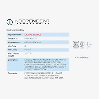 Ever Star (G / SI1-SI2) 2 CT. T.W. Lab-Grown Diamond 10K or 14K Gold Princess Stud Earrings